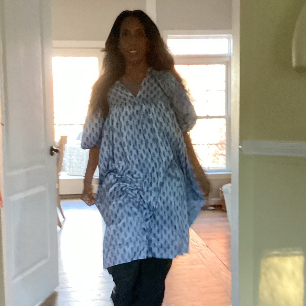 Blue Patterned Maxi Dress